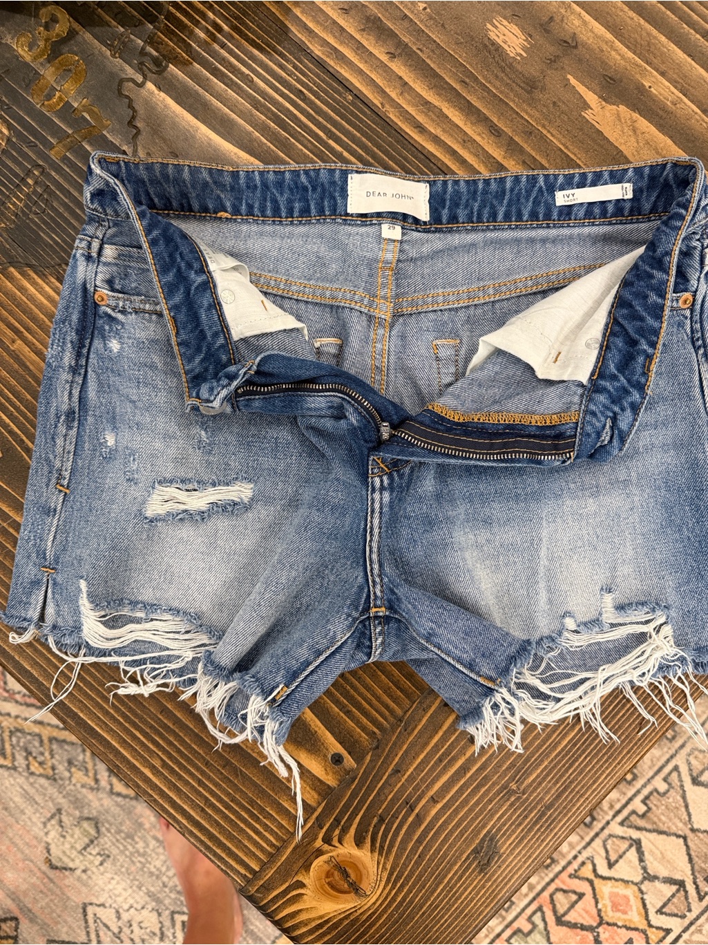 Dear John Light Blue Distressed Frayed Jean Shorts
